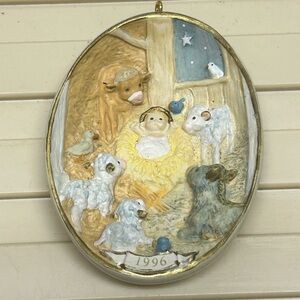 Vintage 1996 Hallmark Keepsake Welcome Him Baby Jesus Ornament No Box